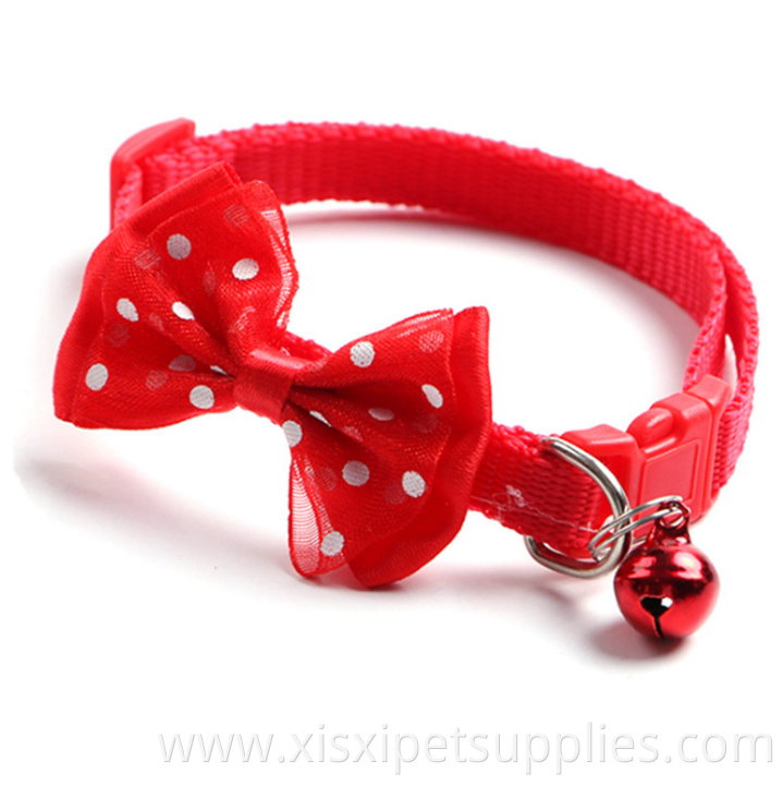 colorful bow adjustable pet collar for cat